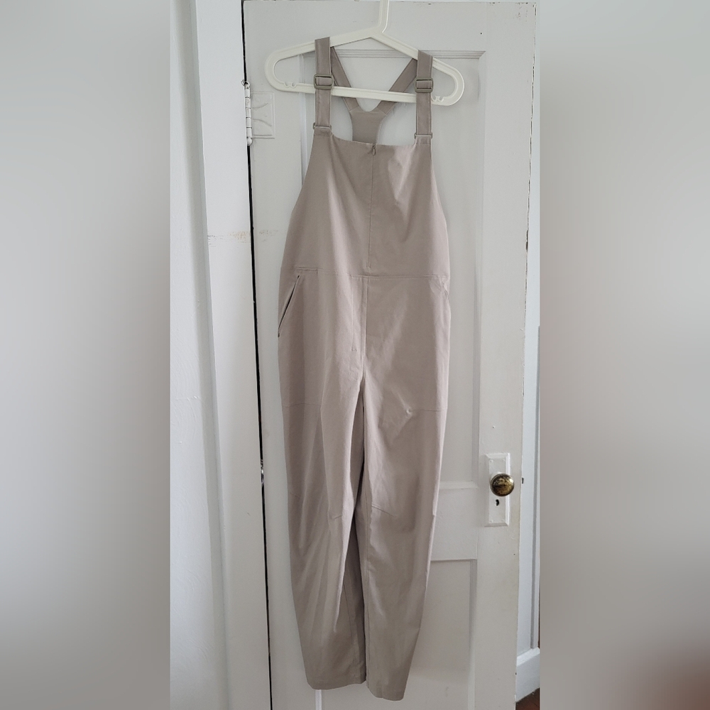 Light Taupe Overalls Jumpsuit with Adjustable Straps